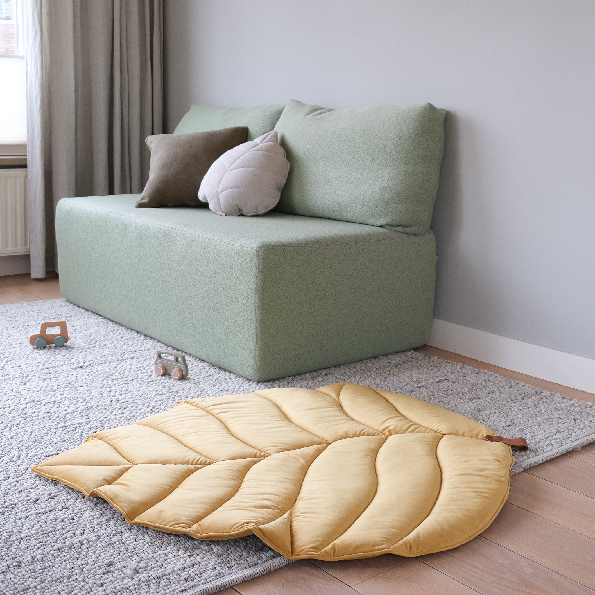 Babyleaf - Baby Play Mat XL Mellow Yellow Velvet